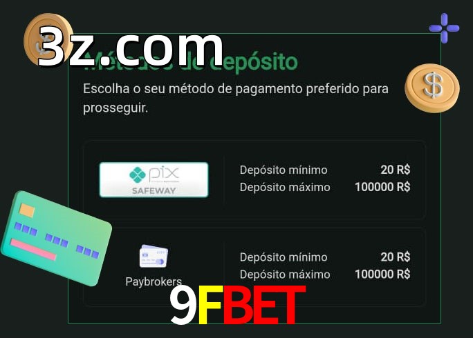 O cassino 9FBETbet oferece uma grande variedade de métodos de pagamento